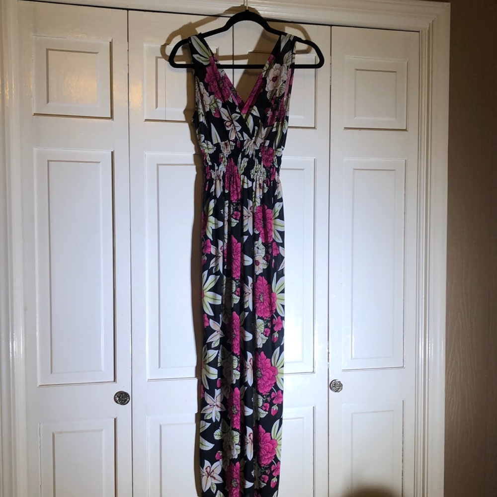Tropical Floral Maxi Dress SZ XS